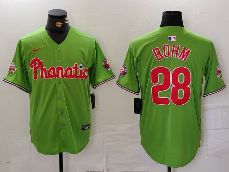Men's Philadelphia Phillies Alec Bohm #28 Green Limited Jersey